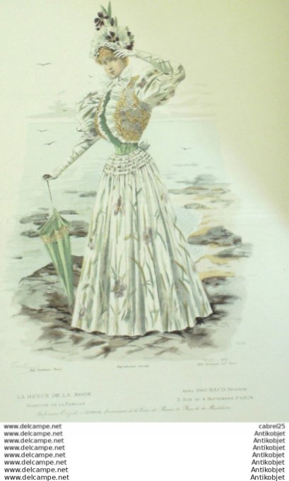 Gravure Mode La Gazette 1896 # 29 (Old Fashion plate) Maritime