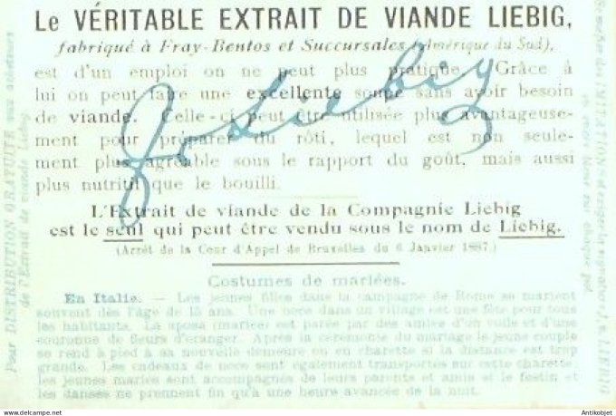 Chromo Liebig Sang  769 Costumes de mariees I (1904)