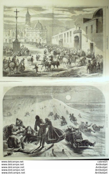 Le Monde illustré 1859 n° 98 Italie Rome Sardaigne Allemagne Kehl Saint-Honorat (06)