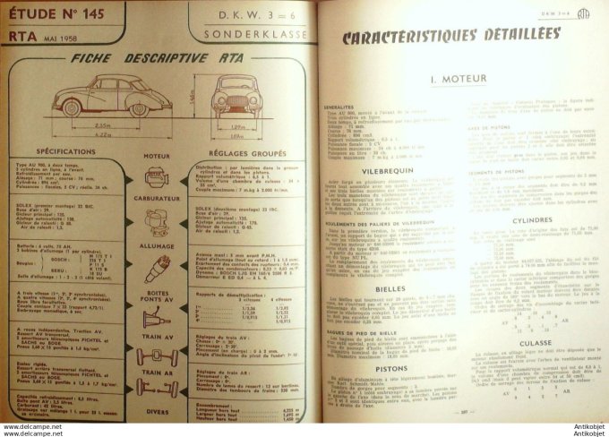 R.T Automobile Camions Saurer Rhône ZS et ZS9 Simca Vedette 145 # 1958