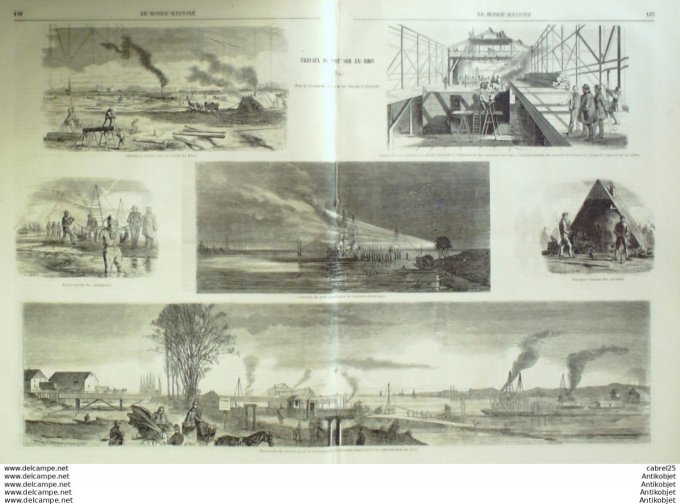 Le Monde illustré 1859 n° 98 Italie Rome Sardaigne Allemagne Kehl Saint-Honorat (06)