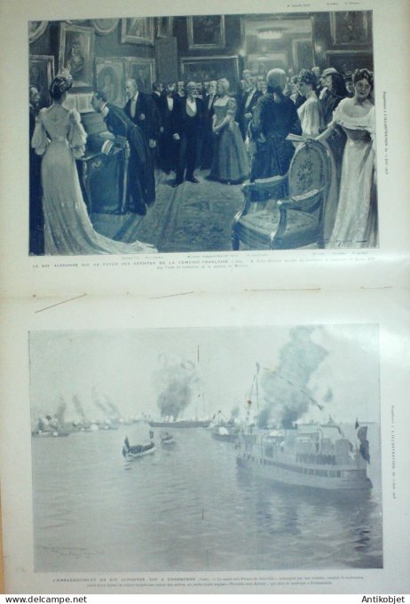 L'illustration 1905 n°3250 Chalons (51) Versailles (78) Alphonse II roi d'Espagne en voyage Londres 