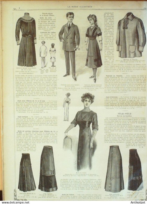 La Mode illustrée journal 1911 n° 01 Toilettes Costumes Passementerie