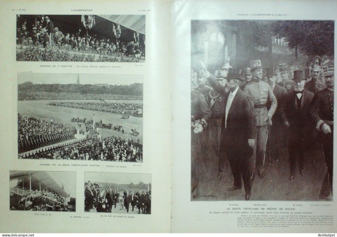 L'illustration 1905 n°3250 Chalons (51) Versailles (78) Alphonse II roi d'Espagne en voyage Londres 