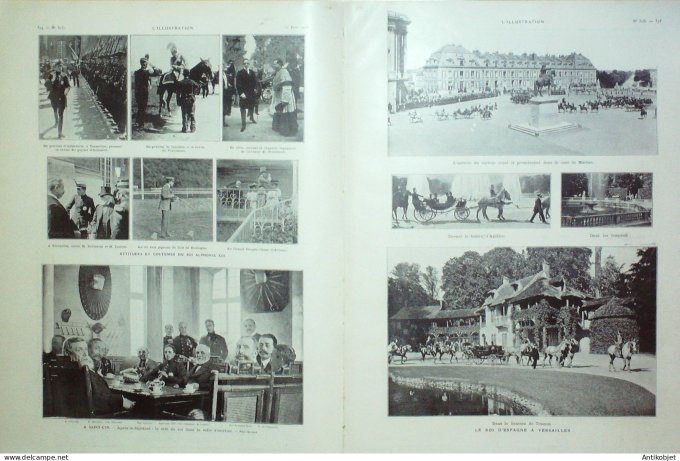 L'illustration 1905 n°3250 Chalons (51) Versailles (78) Alphonse II roi d'Espagne en voyage Londres 