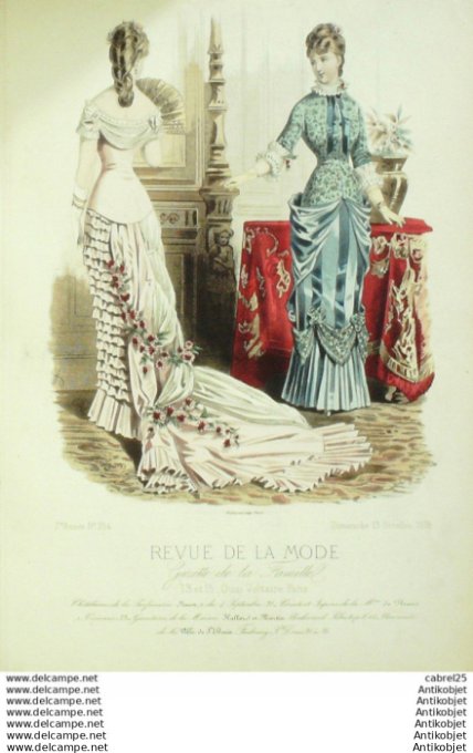 Gravure Mode La Gazette 1878 # 354 (Old Fashion plate)