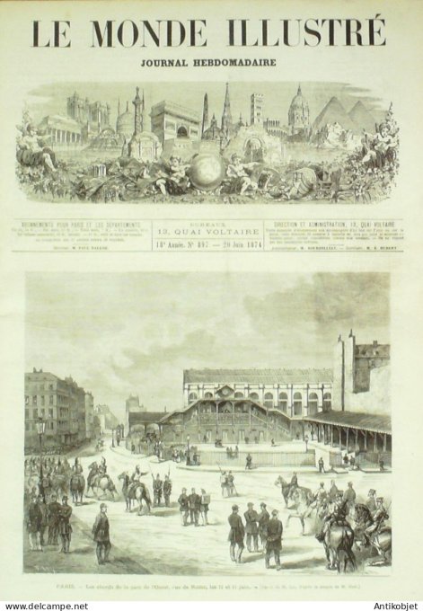 Le Monde illustré 1874 n°897 Belgique Gand Gare de l'Est peintre Hamon