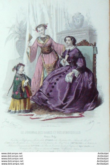 Journal des Dames Demoiselles 1859 # 553 Travestissements (Maison Gagelin)