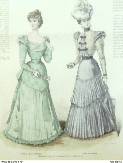 La Mode illustrée journal 1897 n° 37 Toillettes de réunion & visites