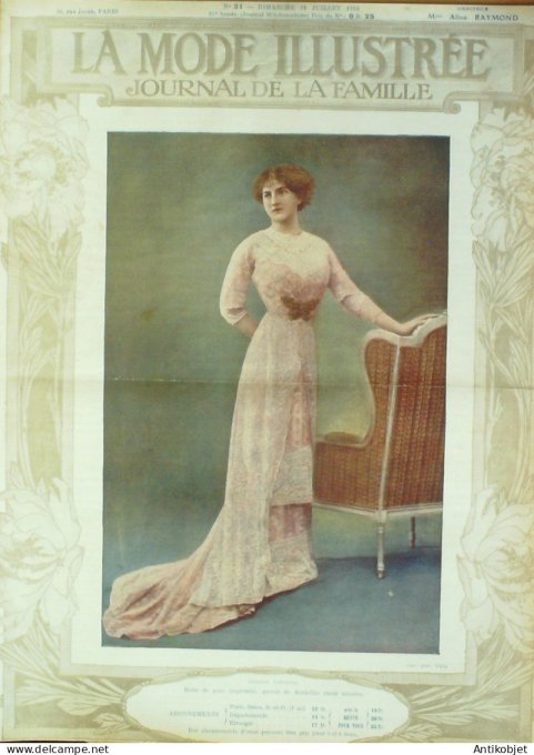 La Mode illustrée journal 1910 n° 31 Toilettes Costumes Passementerie