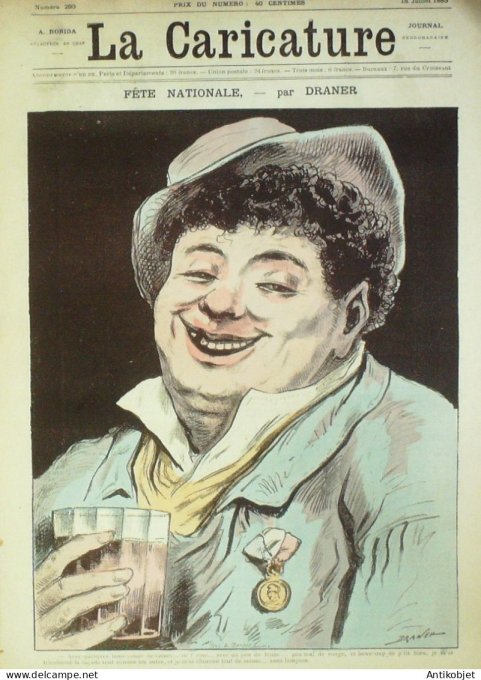 La Caricature 1885 #290 Fête Nationale Draner Sorel Job Pétards Job Robida trock
