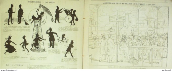 La Caricature 1885 #290 Fête Nationale Draner Sorel Job Pétards Job Robida trock