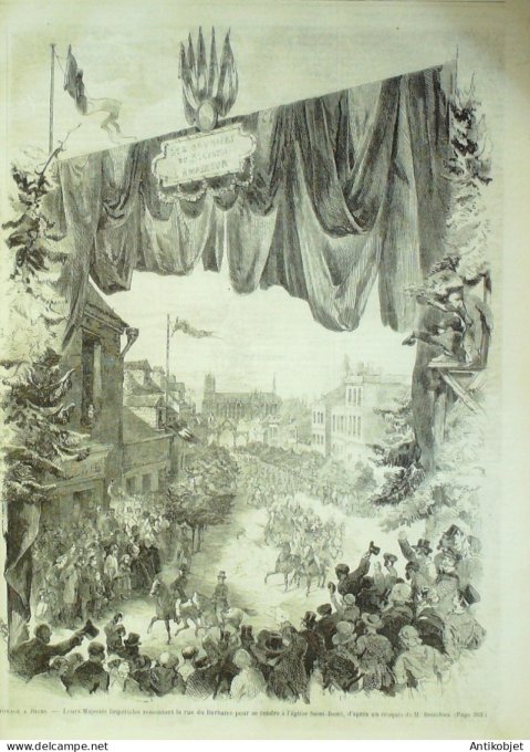 Le Monde illustré 1858 n° 80 Reims (51) Nimes (30) foire aux ânes Algérie Bruxelles