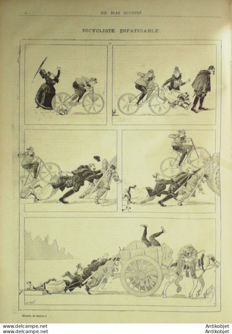 Gil Blas 1892 n°18 René MAIZEROY G.BOMIER GIL Raoul GINESTE RABIER Emile ZOLA