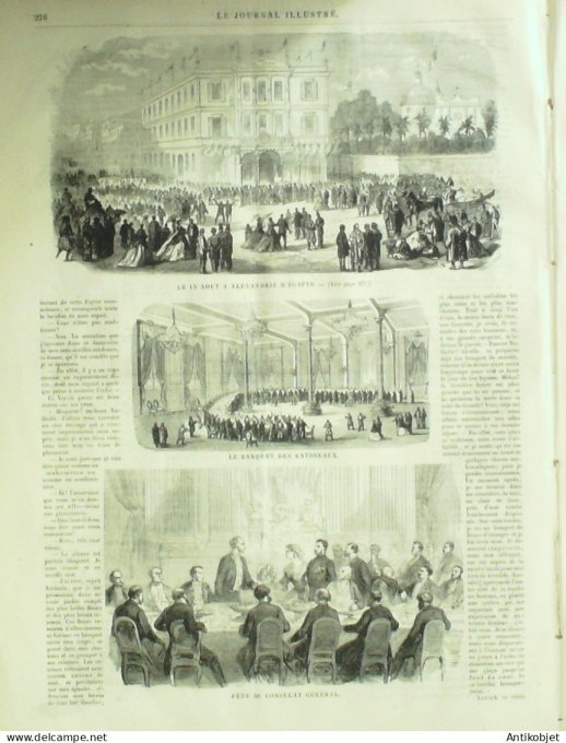 Le journal illustré 1866 n°290 Suresnes (92) la barrage Emilio Castelar