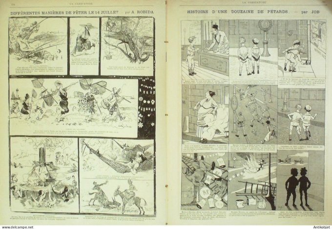 La Caricature 1885 #290 Fête Nationale Draner Sorel Job Pétards Job Robida trock
