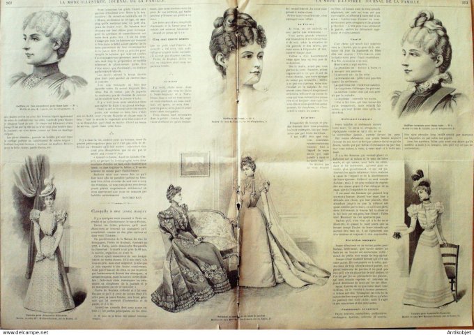 La Mode illustrée journal 1897 n° 35 Toillettes de Mariée