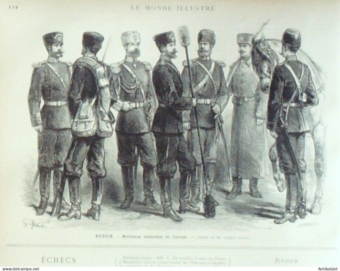 Le Monde illustré 1884 n°1403 Espagne Silvela Algérie Biskra Tonkin Son-Tay Russie uniformes