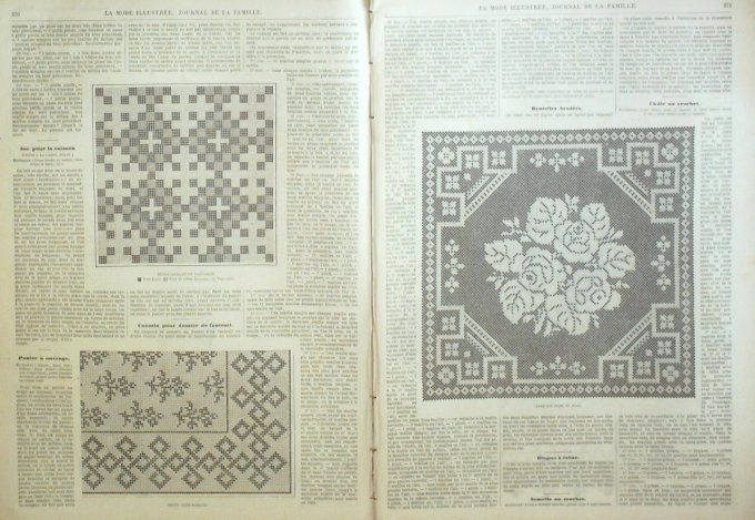 Journal Mode illustrée 1870 # 47 Bonnets jeunes filles