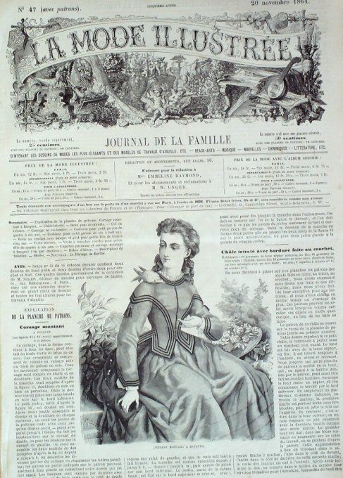 Journal Mode illustrée 1864 # 47 Corsage à basques & cachemire