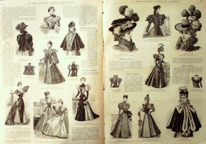 Journal Mode illustrée 1896 # 47 Robes de réunions et de Princesse