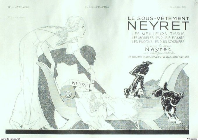 Publicité Lingerie Neyret 1930