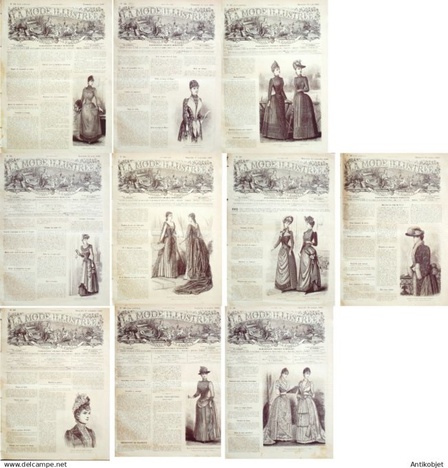 Mode illustree  1889 Lot de 10 journaux
