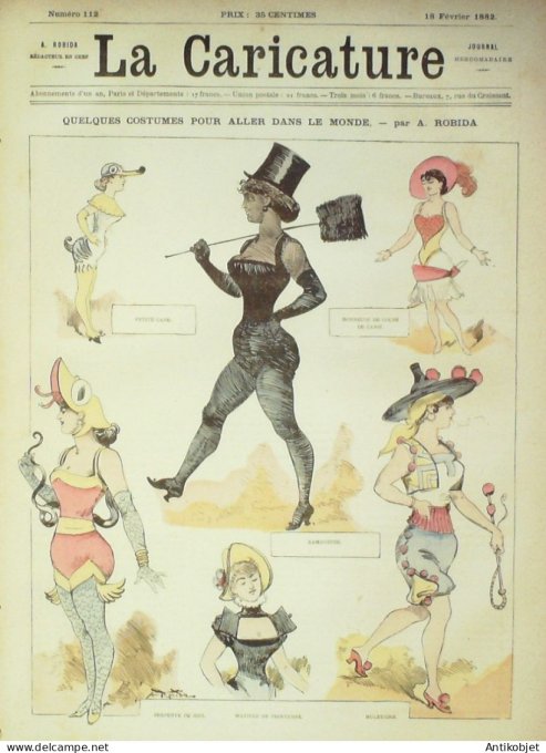 La Caricature 1882 #112 Costumes du Monde Robida jours gras Draner la Guinée Gino