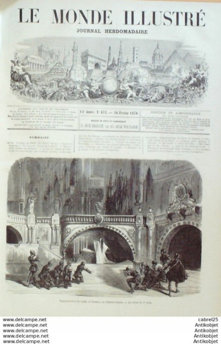 Le Monde illustré 1870 n°672 Espagne Murcie Carlistes Italie Turin