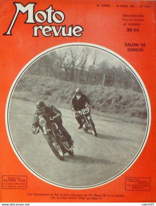 Moto Revue 1952 n° 1078 scooter Puch 2p Bmw 250 R25 2 calage distribution Bol d'or
