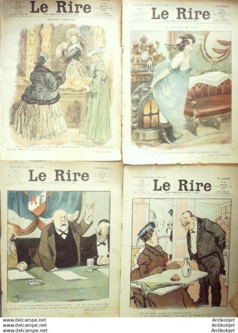 Le Rire 1906 lot 4 revues Huard Guydo Avelot Gotlob Guillaume Poulbot Carlegle Bac Prejelan
