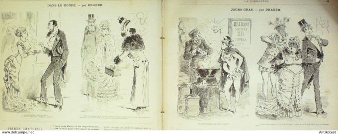 La Caricature 1882 #112 Costumes du Monde Robida jours gras Draner la Guinée Gino
