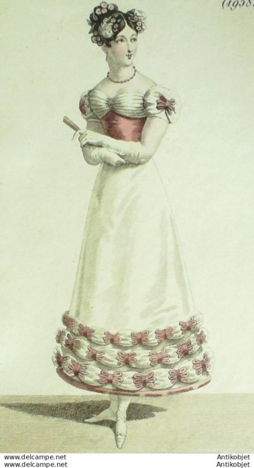 Costume Parisien 1821 # 1958 Robe de tulle à corsage satin