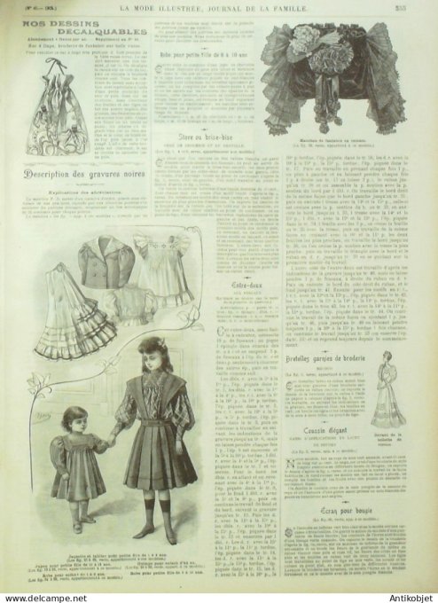 La Mode illustrée journal 1905 n° 46 Toilette de visites