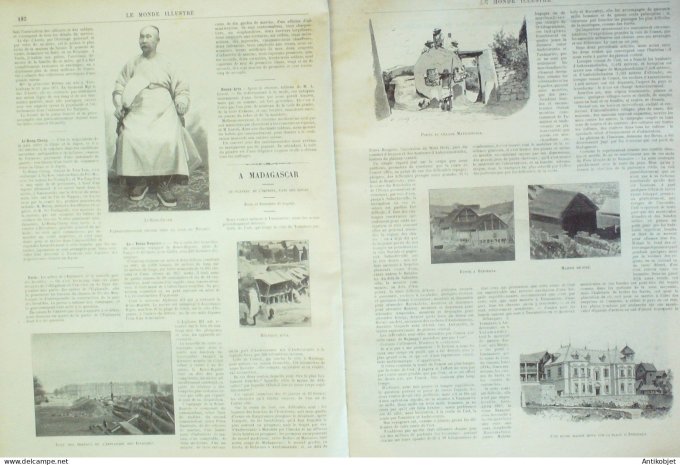 Le Monde illustré 1895 n°1982 Sathonay (01) Madagascar Majunga Bombétoke Betsiboka