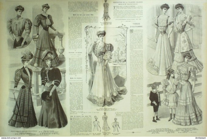La Mode illustrée journal 1905 n° 46 Toilette de visites
