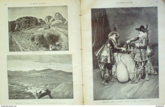 Le Monde illustré 1895 n°1982 Sathonay (01) Madagascar Majunga Bombétoke Betsiboka