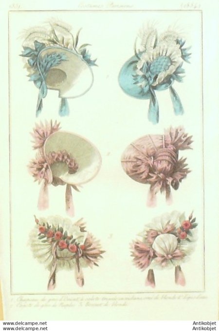 Costume Parisien 1831 # 2884 Capote gros de Naples & dOrient