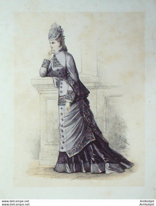 Gravure La mode illustrée 1882 n° 2 (Maison BOUTIN)