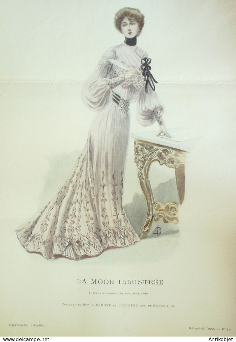 Gravure Mode illustree 1902 # 49 (Old Fashion plate) RARE