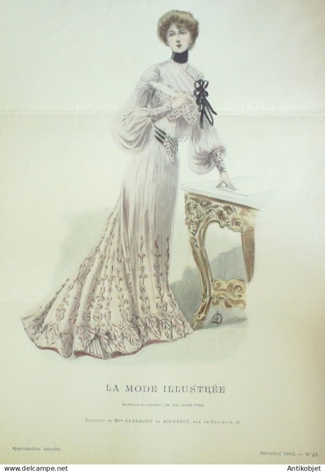 Gravure Mode illustree 1902 # 49 (Old Fashion plate) RARE