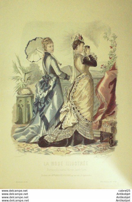 Gravure de mode La Mode illustrée 1875 n°44 (Maison Bréant-Castel)