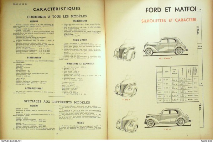 Revue Tech. Automobile 1949 Ford et Matford V8 13cv (Revue technique) Berliet GDRD 7 t