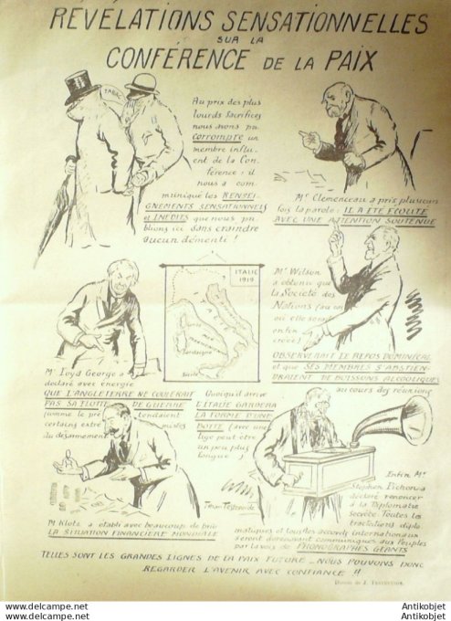 Le Rire 1919-02-15 #   7 Journal humoristique Ed.Originale  Russie notions