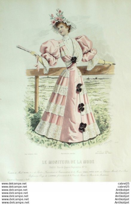 Gravure Mode Le Moniteur 1894 # 23 (Old Fashion plate)