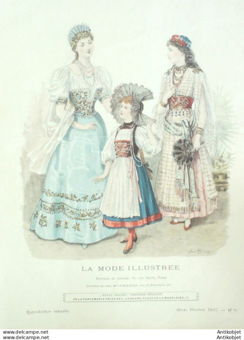 Gravure Mode illustree 1897 #  6 (Old Fashion plate) rare
