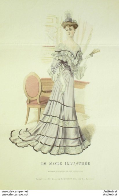 Gravure Mode illustree 1904 #  9 (Old Fashion plate) rare