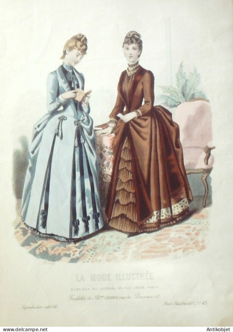 Gravure de mode La Mode illustrée 1887 n°45 (Maison Gradoz)