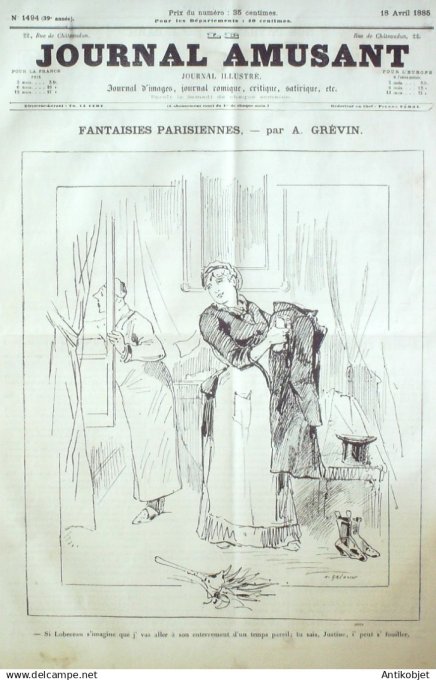 Le Journal Amusant 1885 # 1494 A la pousse des feuilles par Mars