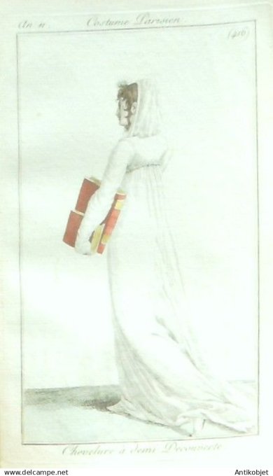 Costume Parisien 1802 an 10 # 416 (eau forte) Chevelure ? demi découverte